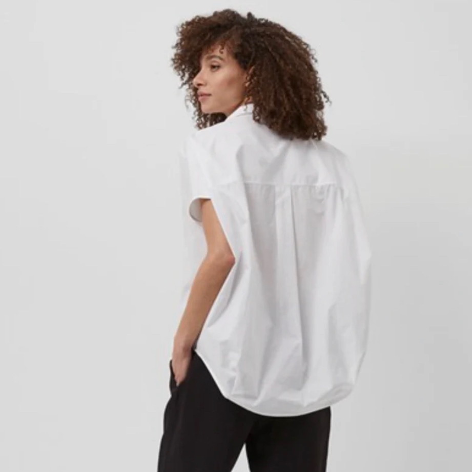 Zara Basic White Button Up Blouse